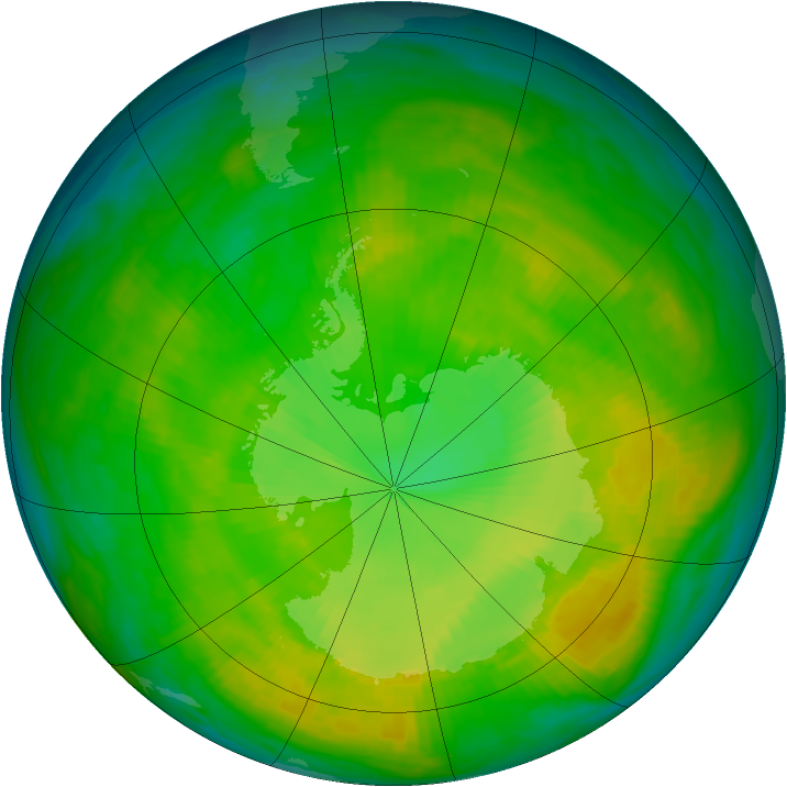 Antarctic ozone map for 12 December 1980